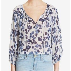Joie Blue and White Floral Blouse